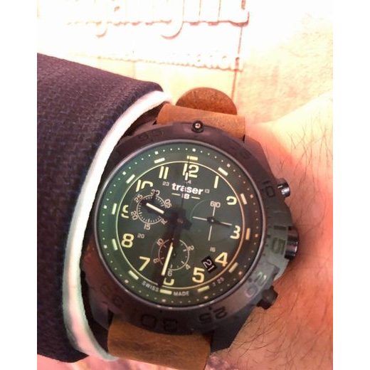 TRASER P96 OUTDOOR PIONEER EVOLUTION CHRONO GREEN LEATHER - SPORT - BRANDS