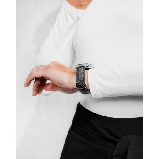ŘEMÍNEK HIRSCH STONE PRO APPLE WATCH - ČERNÝ - STRAPS - ACCESSORIES