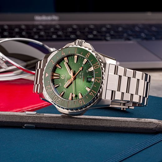 FORMEX REEF GMT AUTOMATIC CHRONOMETER GREEN DIAL WITH ROSE GOLD - REEF - BRANDS