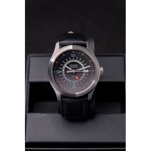 Traser Aurora GMT Silver leather Helveti.eu
