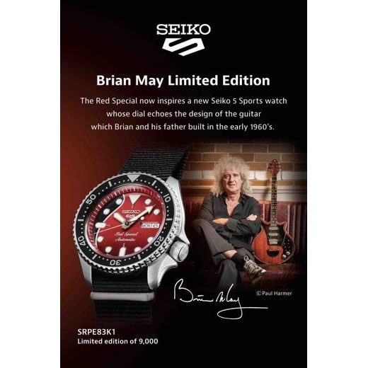 SEIKO 5 SPORTS BRIAN MAY LIMITED EDITION SRPE83K1 RED SPECIAL - SEIKO 5 - ZNAČKY