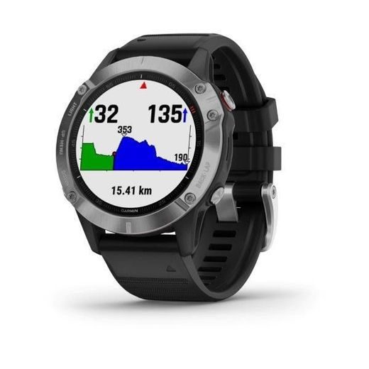 GARMIN FENIX6 GLASS, SILVER/BLACK BAND 010-02158-00 - GARMIN - ZNAČKY