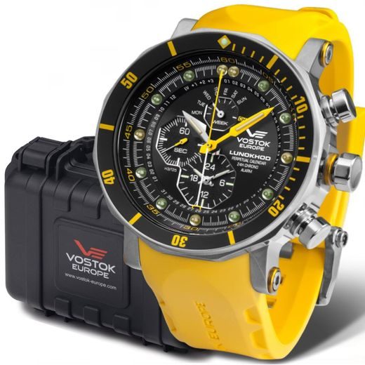 VOSTOK EUROPE LUNOCHOD-2 MULTIFUNCIONAL LINE YM86-620A505 – CUREA DIN CAUCIUC GALBENĂ - LUNOCHOD-2 - MĂRCI