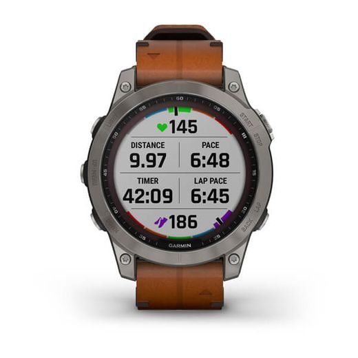 GARMIN FENIX 7 PRO SAPPHIRE SOLAR STYLE TITAN BROWN LEATHER BAND 010-02540-31 - GARMIN - ZNAČKY