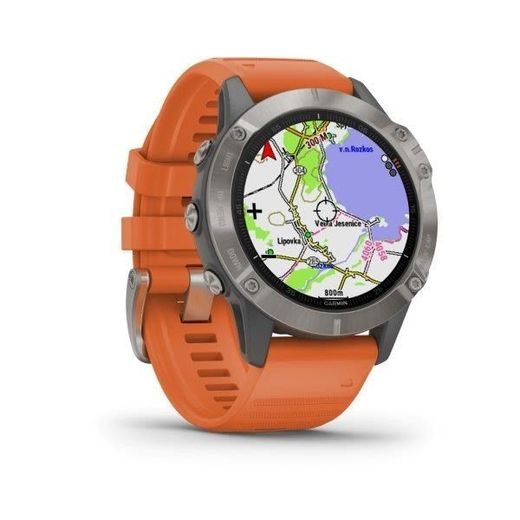 GARMIN FENIX6 PRO SAPPHIRE, TITANIUM/ORANGE BAND (MAP/MUSIC) 010-02158-14 - GARMIN - ZNAČKY