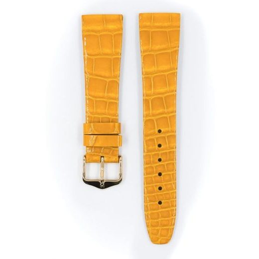 ŘEMÍNEK HIRSCH PRESTIGE 1 ALLIGATOR - ŽLUTÝ, LESK - ŘEMÍNKY - OSTATNÍ