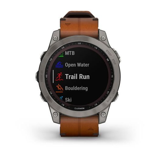 GARMIN FENIX 7 PRO SAPPHIRE SOLAR STYLE TITAN BROWN LEATHER BAND 010-02540-31 - GARMIN - ZNAČKY