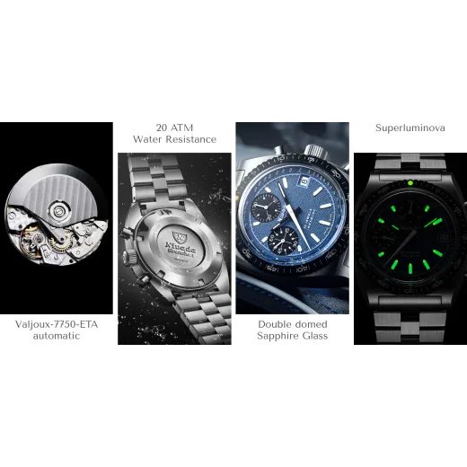 NIVADA GRENCHEN AUTOCHRON BLUE AUTOMATIC - AUTOCHRON - BRANDS