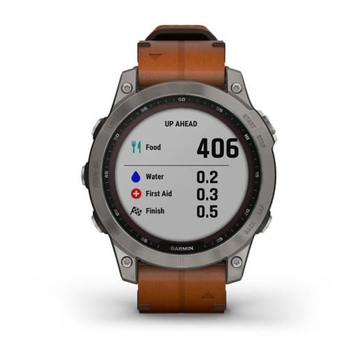 GARMIN FENIX 7 PRO SAPPHIRE SOLAR STYLE TITAN BROWN LEATHER BAND 010-02540-31 - GARMIN - ZNAČKY