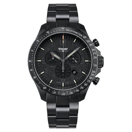 TRASER P67 OFFICER PRO CHRONOGRAPH BLACK, STEEL - HERITAGE - BRANDS