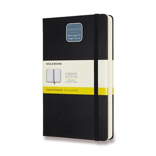 ZÁPISNÍK MOLESKINE EXPANDED - TVRDÉ DESKY - L, ČTVEREČKOVANÝ 1331/1117371 - DIÁŘE A ZÁPISNÍKY - OSTATNÍ