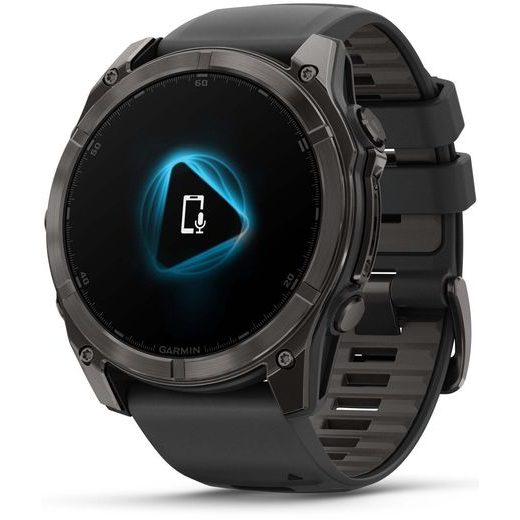 GARMIN FENIX® 8 – 51 MM, AMOLED SAPPHIRE, CARBON GREY DLC WITH BLACK/GREY SILICONE STRAP 010-02905-21 - FENIX 8 51MM - BRANDS