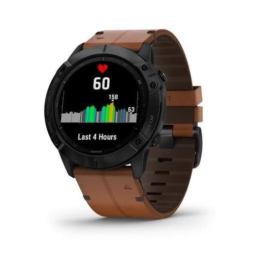 GARMIN FENIX6X PRO SAPPHIRE, BLACKDLC/BROWNLEATHER BAND (MAP/MUSIC) 010-02157-14 - GARMIN - ZNAČKY