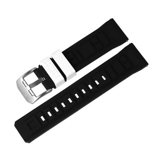 SILICONE STRAP VOSTOK EUROPE FOR SYSTEMA PERIODICUM - BLACK AND WHITE - STRAPS - ACCESSORIES