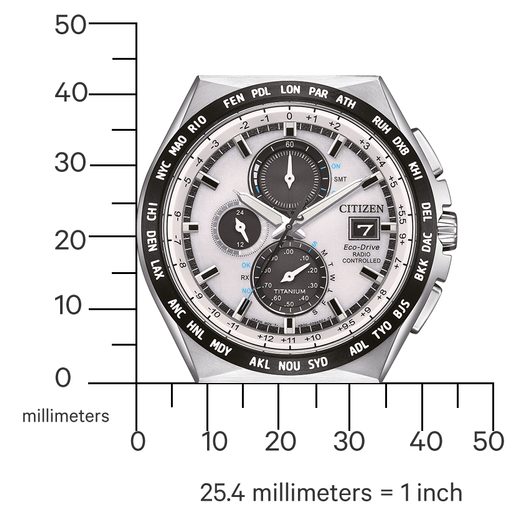 CITIZEN WORLDTIME RADIO CONTROLLED SUPER TITANIUM AT8238-84A - SUPER TITANIUM - BRANDS