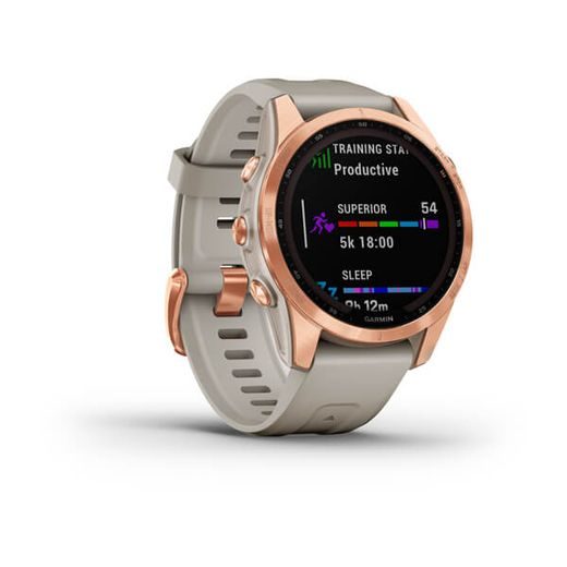 GARMIN FENIX 7S PRO SOLAR ROSE GOLD, SAND SILICONE BAND - 010-02539-11 - GARMIN - BRANDS