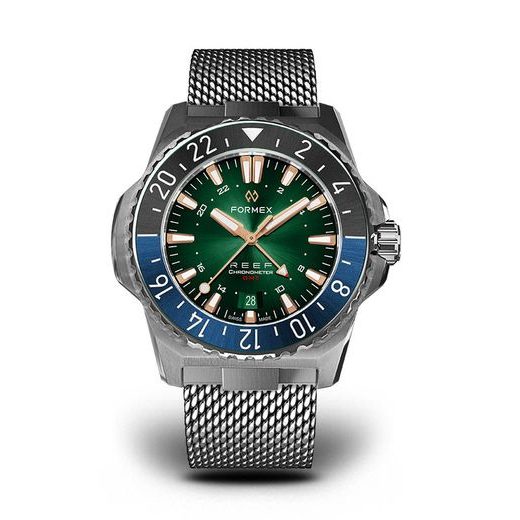 FORMEX REEF GMT AUTOMATIC CHRONOMETER GREEN DIAL WITH ROSE GOLD - REEF - ZNAČKY