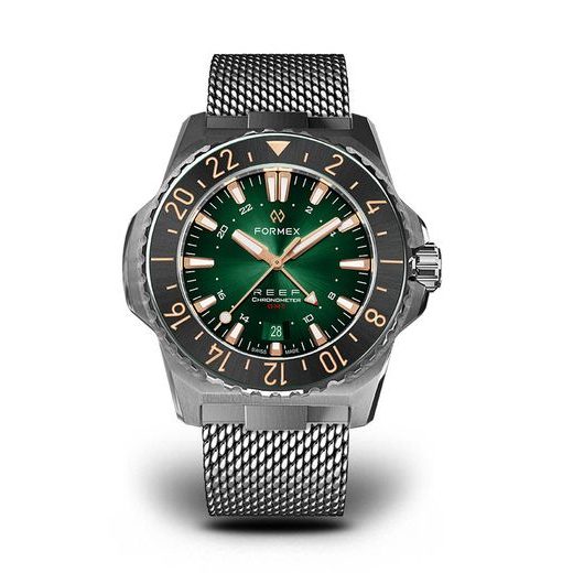 FORMEX REEF GMT AUTOMATIC CHRONOMETER GREEN DIAL WITH ROSE GOLD - REEF - BRANDS