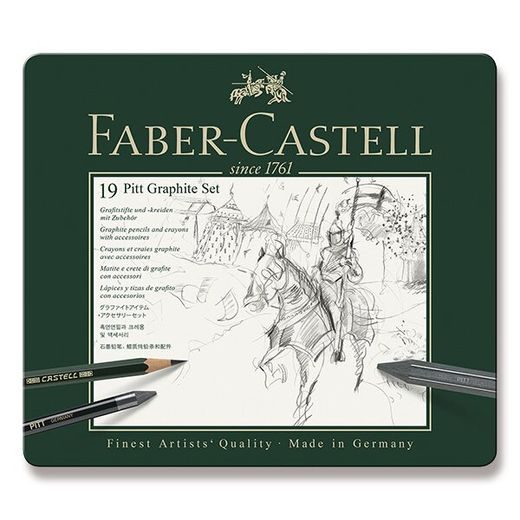 SADA GRAFITOVÝCH TUŽEK FABER-CASTELL PITT GRAPHITE V PLECHOVÉ KRABIČCE - 19 KS 0040/1129730 - ACCESSORIES