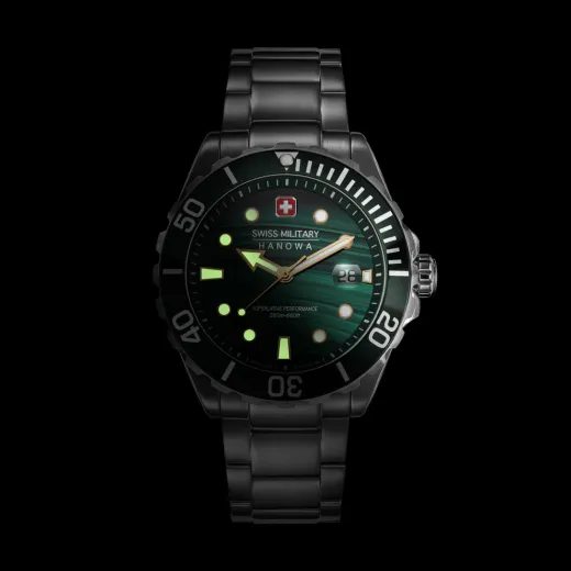 SWISS MILITARY HANOWA OFFSHORE DIVER GREEN WATER SMWGH0005804 - SWISS MILITARY HANOWA - BRANDS