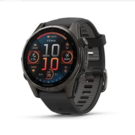 FENIX® 8 – 43 MM, AMOLED SAPPHIRE, CARBON GREY DLC TITANIUM, BLACK / PEBBLE GREY SE SILIKONOVÝM ŘEMÍNKEM 010-02903-21 - FENIX 8 43MM - BRANDS