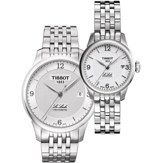 SET TISSOT LE LOCLE AUTOMATIC COSC T006.408.11.037.00 A T41.1.183.34 - HODINKY PRO PÁRY - HODINKY