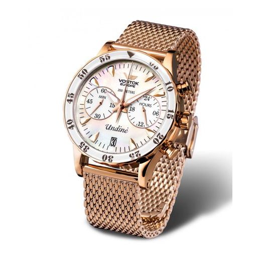 MILÁNSKÝ TAH VOSTOK EUROPE S ROSE GOLD PVD ÚPRAVOU PRO UNDINE VK64-515B528 - ŘEMÍNKY - OSTATNÍ