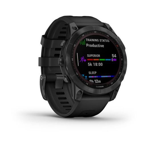 GARMIN FENIX 7 SOLAR GRAY/ BLACK SILICONE BAND - 010-02540-11 - FENIX 7 - ZNAČKY