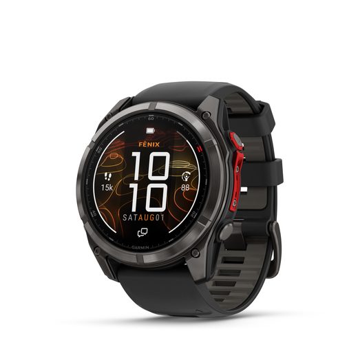 GARMIN FĒNIX® 8 PRO – 51 MM, MICROLED SAPPHIRE, CARBON GREY DLC TITANIUM SE SILIKONOVÝM ŘEMÍNKEM BLACK/GREY 010-03380-01 - FENIX 8 PRO MICROLED - ZNAČKY