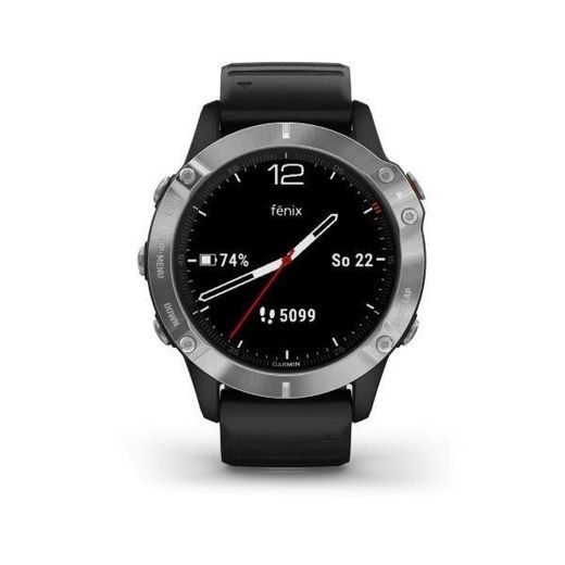 GARMIN FENIX6 GLASS, SILVER/BLACK BAND 010-02158-00 - GARMIN - ZNAČKY