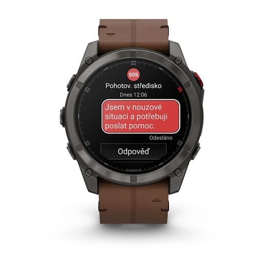 GARMIN FĒNIX® 8 PRO – 51 MM, AMOLED SAPPHIRE, CARBON GREY DLC TITANIUM S CHESTNUT KOŽENÝM ŘEMÍNKEM 010-03199-40 - FENIX 8 PRO 51MM - ZNAČKY