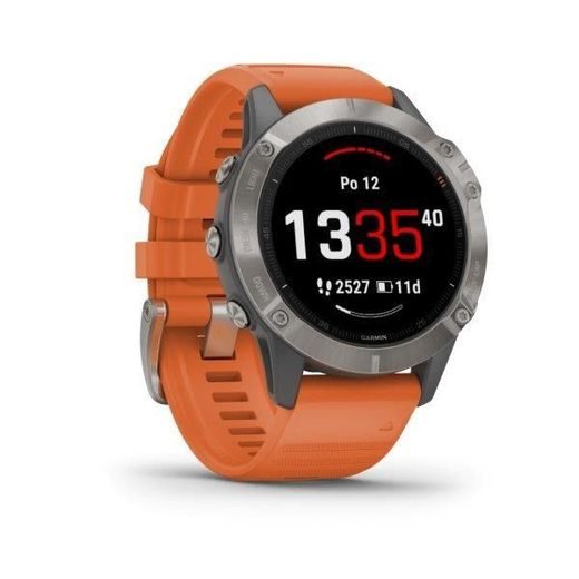 GARMIN FENIX6 PRO SAPPHIRE, TITANIUM/ORANGE BAND (MAP/MUSIC) 010-02158-14 - GARMIN - ZNAČKY