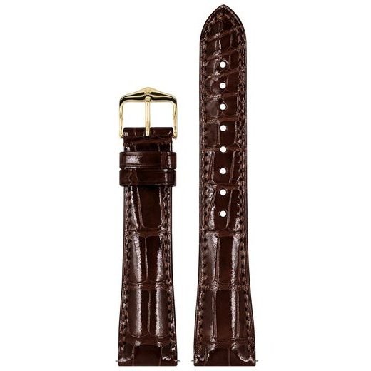 ŘEMÍNEK HIRSCH LONDON ALLIGATOR - TMAVĚ HNĚDÝ, LESK - ŘEMÍNKY - OSTATNÍ