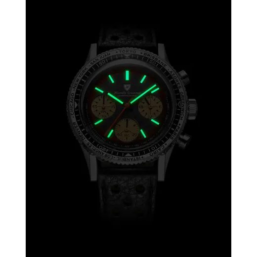 NIVADA GRENCHEN CHRONOKING RACING BLACK AMBER - INTER. BEZEL - CHRONOMASTER - BRANDS