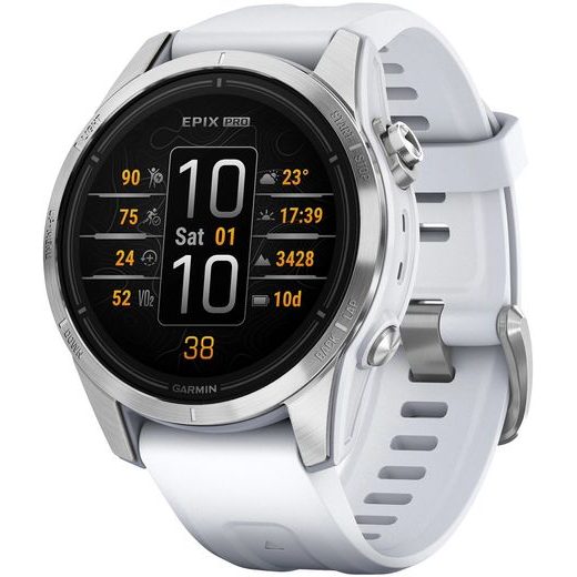 GARMIN EPIX™ PRO (GEN 2) STANDARD EDITION SILVER / WHITESTONE BAND - 010-02802-01 - GARMIN - BRANDS