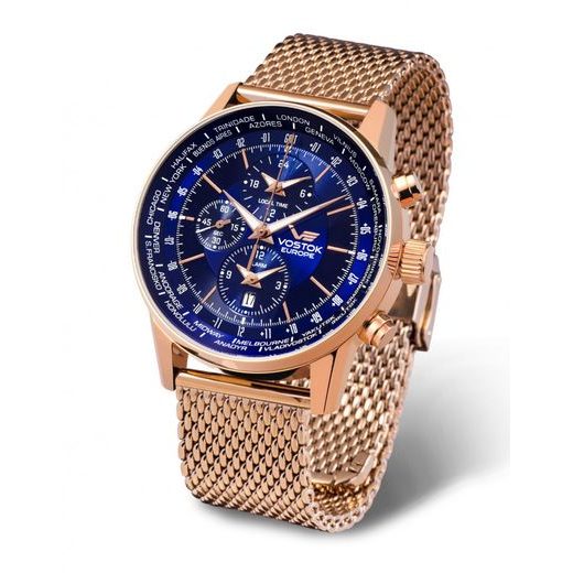 MILÁNSKÝ TAH VOSTOK EUROPE PRO GAZ 14 LIMOUSINE - ZLATÉ PVD - ŘEMÍNKY - OSTATNÍ