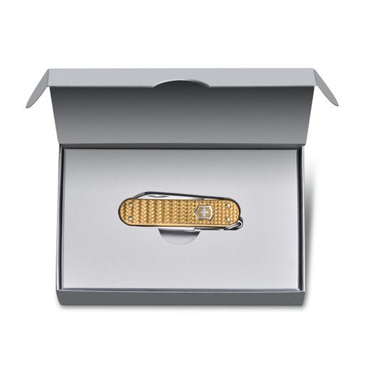 NŮŽ VICTORINOX CLASSIC PRECIOUS ALOX BRASS GOLD 0.6221.408G - POCKET KNIVES - ACCESSORIES