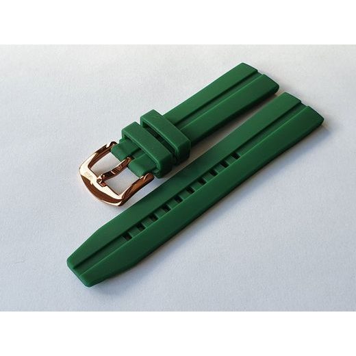 SILICONE STRAP VOSTOK EUROPE FOR ALMAZ - GREEN/BRONZE BUCKLE - STRAPS - ACCESSORIES