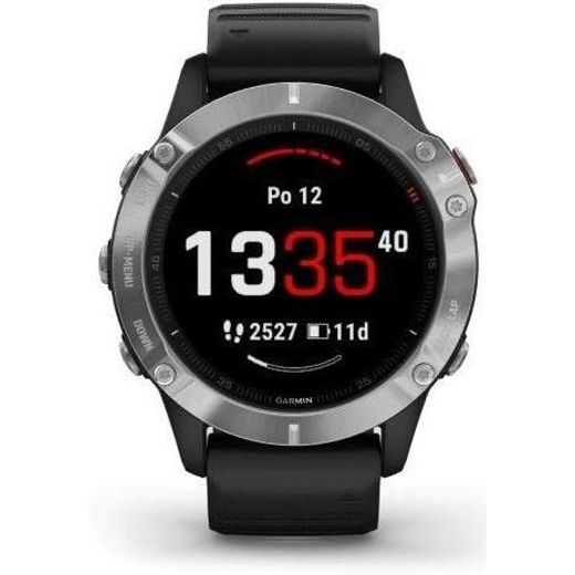 GARMIN FENIX6 GLASS, SILVER/BLACK BAND 010-02158-00 - GARMIN - ZNAČKY