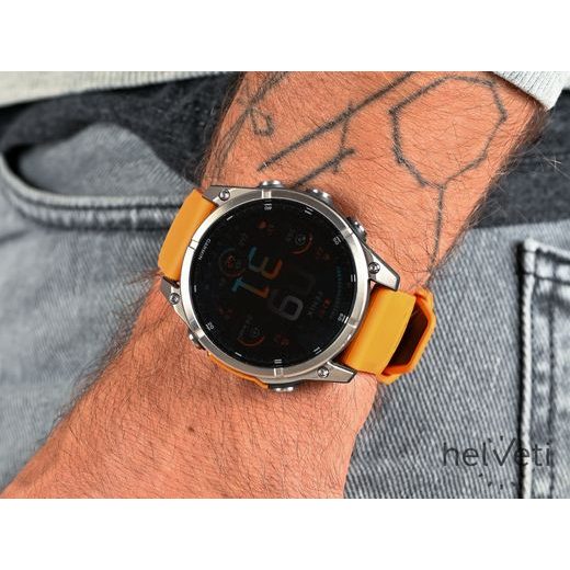 GARMIN FENIX® 8 – 47 MM, AMOLED SAPPHIRE, TITANIUM S ORANGE/GRAPHITE SILIKONOVÝM ŘEMÍNKEM 010-02904-11 - FENIX 8 47MM - ZNAČKY