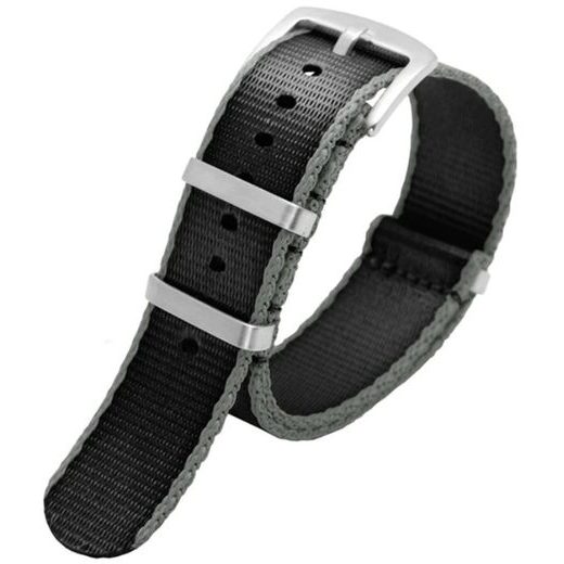 ŘEMÍNEK NATO SPORTS ČERNÝ/ŠEDÝ OKRAJ 20 MM - STRAPS - ACCESSORIES