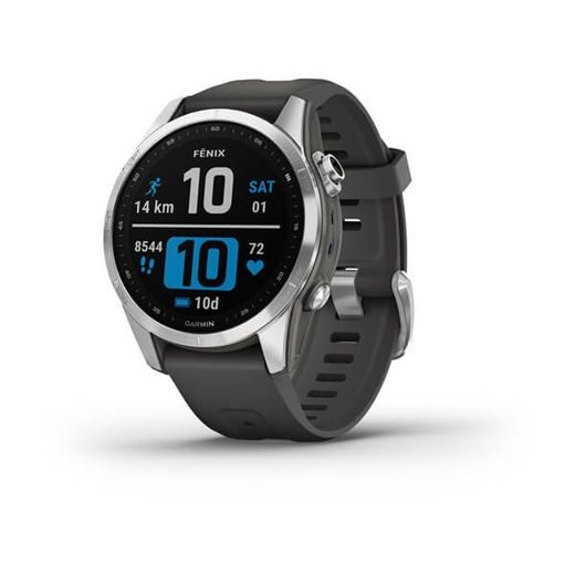 GARMIN FENIX 7S PRO GLASS SILVER / GRAPHITE SILICONE BAND - 010-02539-01 - FENIX 7S - ZNAČKY