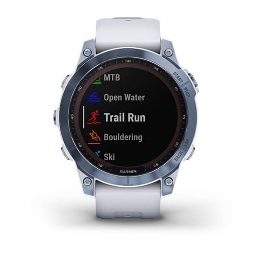 GARMIN FENIX 7 SAPPHIRE SOLAR TITAN BLUE/ WHITE SILICONE BAND - 010-02540-25 - FENIX 7 - ZNAČKY