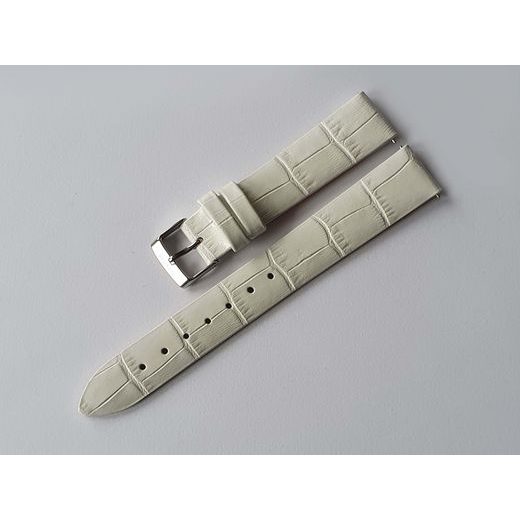 WHITE LEATHER STRAP AVIATOR FOR DOUGLAS MOONFLIGHT V.1.33.0.250.4 - SHINY BUCKLE - STRAPS - ACCESSORIES