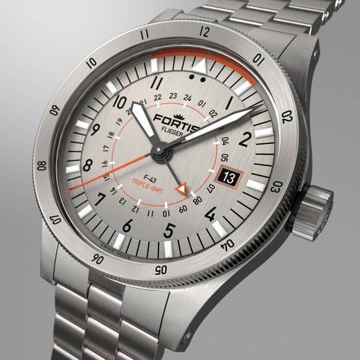 FORTIS FLIEGER F-43 TRIPLE-GMT TITANIUM ORANGE COSC F4260002 - FLIEGER - BRANDS