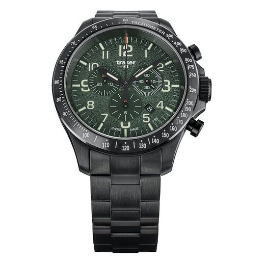 TRASER P67 OFFICER PRO CHRONOGRAPH GREEN, STEEL - HERITAGE - BRANDS