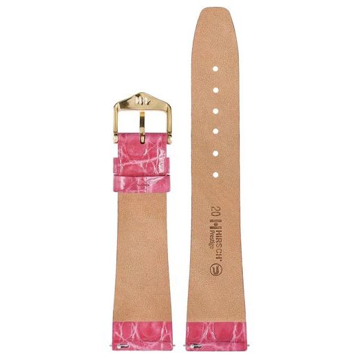 ŘEMÍNEK HIRSCH PRESTIGE CROCODILE - TMAVĚ RŮŽOVÝ - ŘEMÍNKY - OSTATNÍ