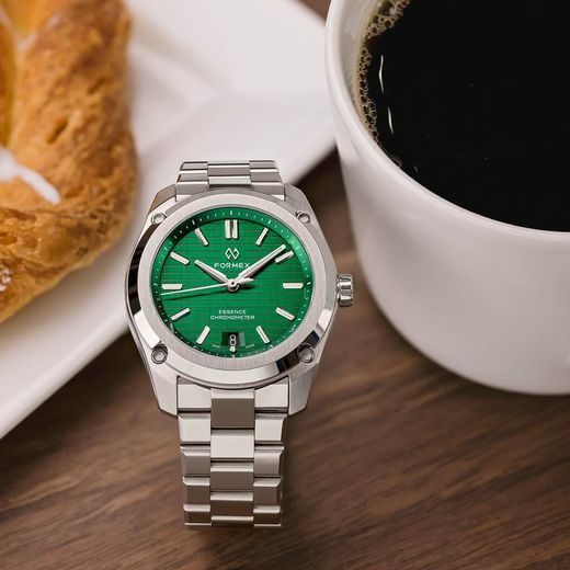 FORMEX ESSENCE THIRTYNINE AUTOMATIC CHRONOMETER GREEN STEEL BRACELET 0333.1.6600.100 - ESSENCE - ZNAČKY