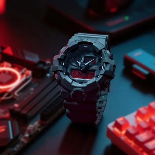 CASIO G-SHOCK GA-700BBR-1AER BLACK AND BOLD RED SERIES - G-SHOCK - BRANDS
