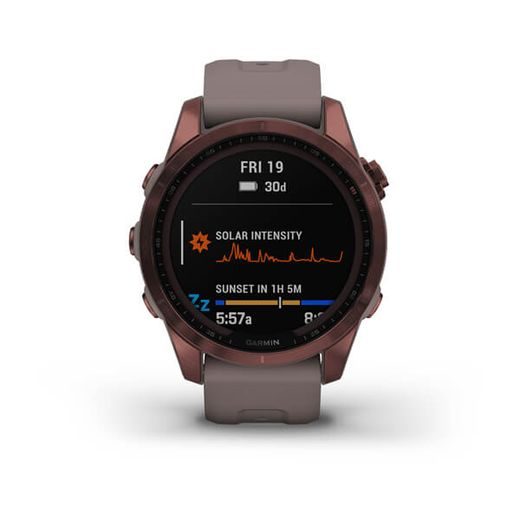 GARMIN FENIX 7S SAPPHIRE SOLAR TITAN DARK BRONZE/ GRAY SILICONE BAND - 010-02539-29 - ARCHÍV